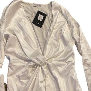 White Satin Fashion Nova Dress size xs